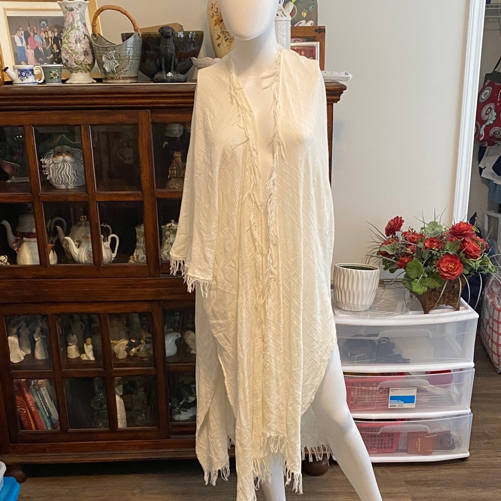Zara Cream Fringe Cape